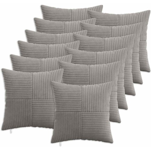  Presvlaka za jastuk 12 pcs ALMELO Svjetlosiva 45 x 45 cm Kord Cene