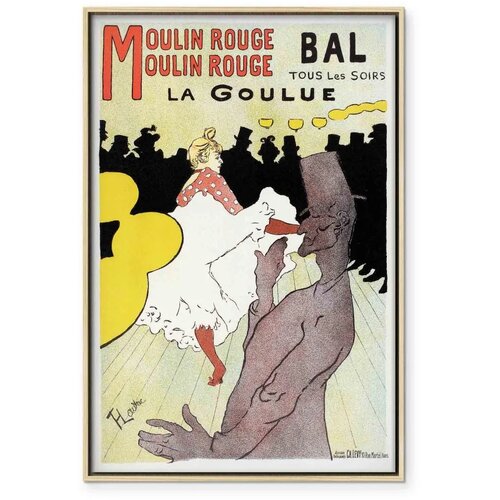  Slika - Henri de Toulouse-Lautrec &amp;ndash; Moulin Rouge &amp;ndash; La Goulue 80x120 U prirodnom drvenom okviru Slike