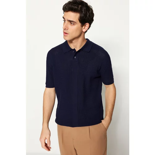 Trendyol Polo T-shirt - Navy blue - Relaxed fit