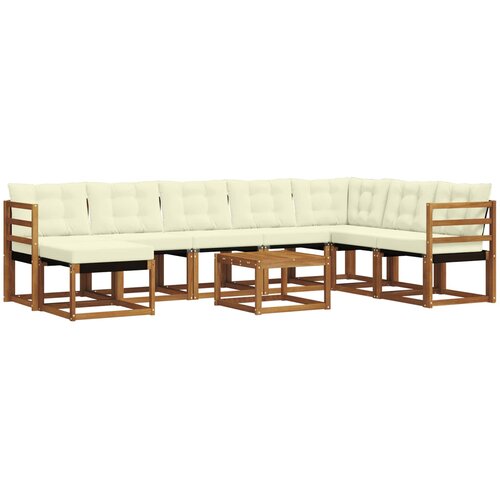  Set vanjskih sofa 9 kom. Prirodna i krem Slike