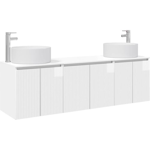  Set ormarića za kupaonicu 3 kom. Bijela visokog sjaja 49,5 x 44,5 x 65,5 cm Slike