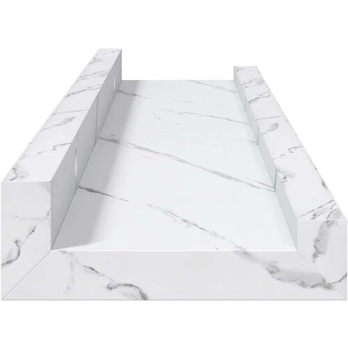  Polica na zidu s policom 2 pcs Bijeli mramor 40 x 9 x 3 cm Slike