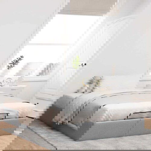 VidaXL Otomanski posteljni okvir brez vzmetnice siv 120x200 cm blago Slike