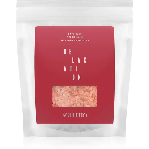 Souletto Pink Pepper & Rice Milk Bath Salt sol za kopel 500 g