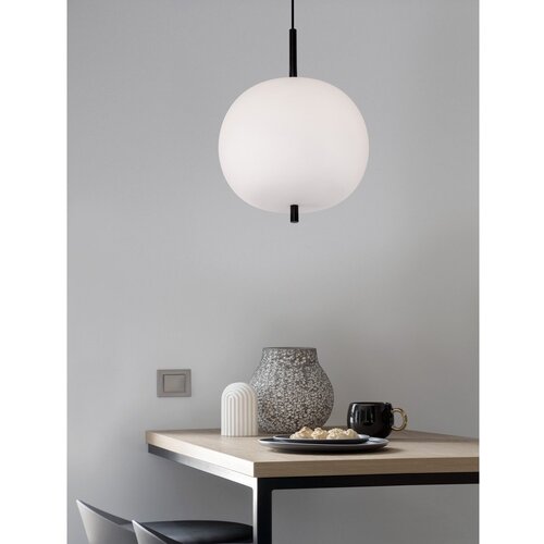 Nova Luce Bela/črna steklena viseča svetilka &amp;oslash; 30 cm Lato &amp;ndash; Slike