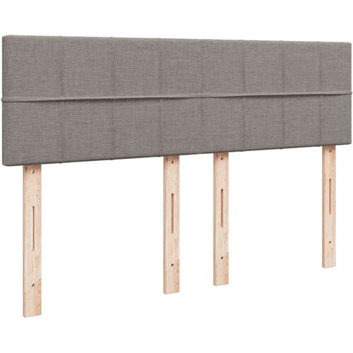 VidaXL Krevet s oprugama i madracem smeđesivi 140 x 190 cm od tkanine Slike