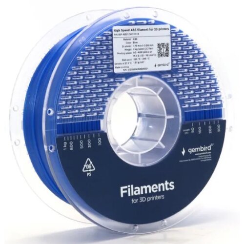 Gembird 3DP-ABS1.75HY-01-B abs filament velike brzine za 3D štampač 1.75mm, kotur 1KG blue Cene