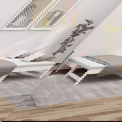  Dnevni ležaj na izvlačenje bijeli 2x(90x200)cm masivna borovina Slike