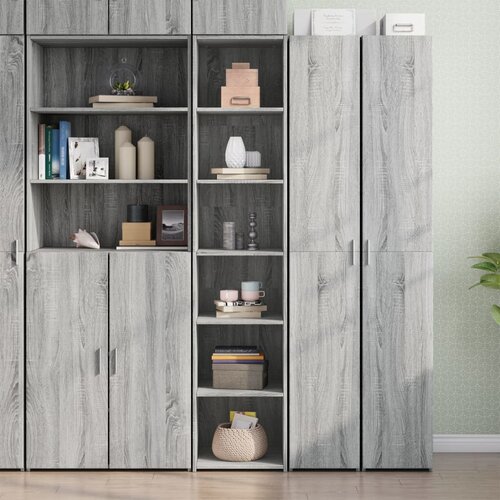  Visoka komoda siva boja hrasta 40x41x185 cm konstruirano drvo Cijene