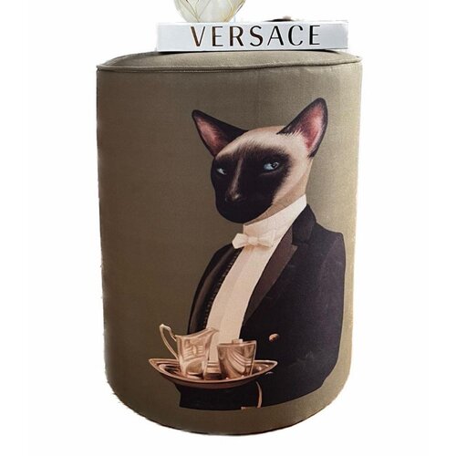 Woody Fashion jungle scar pouffe - cat multicolor pouffe Cene