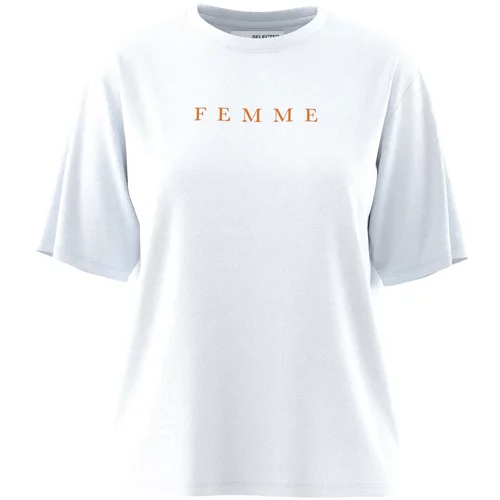 Selected Femme Majica 'VILJA' oranžna / bela