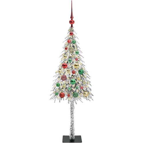 VidaXL Božićno drvce s 150 LED svjetlima Bijelo 120 cm PE i čelik Slike