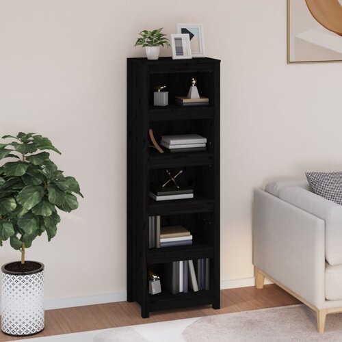 VidaXL Ormarić za knjige Crna 50x35x154 cm od masivne borovine Slike