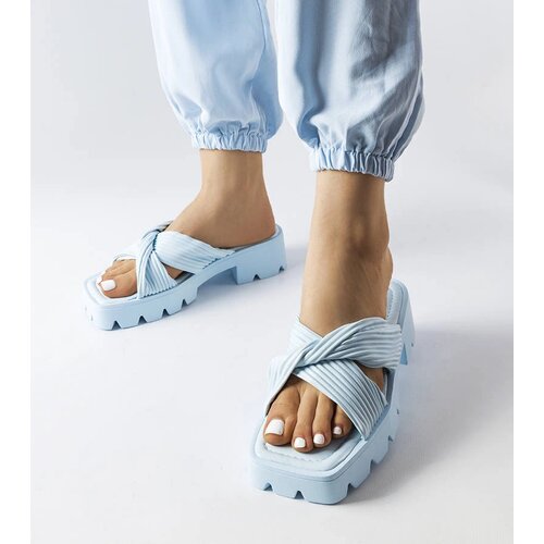 Gemre Blue flip-flops on a tractor sole Dub&amp;eacute; Slike