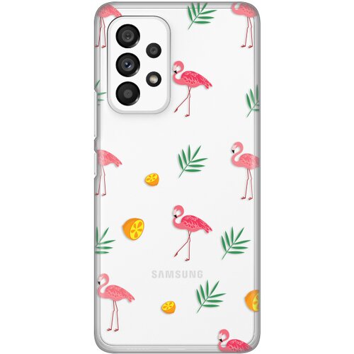 Maska silikonska print skin za samsung A536B galaxy A53 5G flamingos Slike