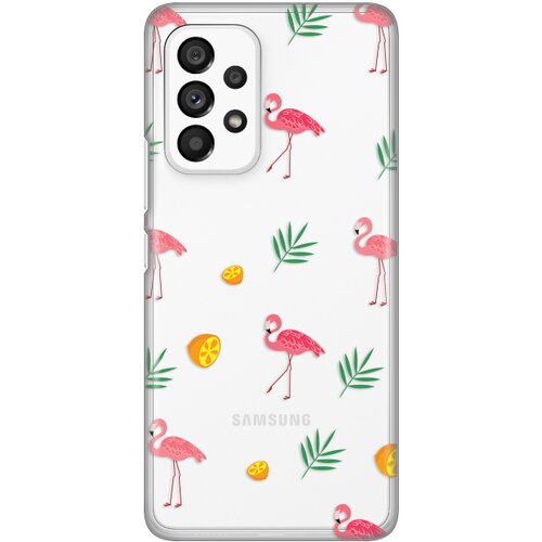 maska silikonska print skin za samsung A536B galaxy A53 5G flamingos Slike