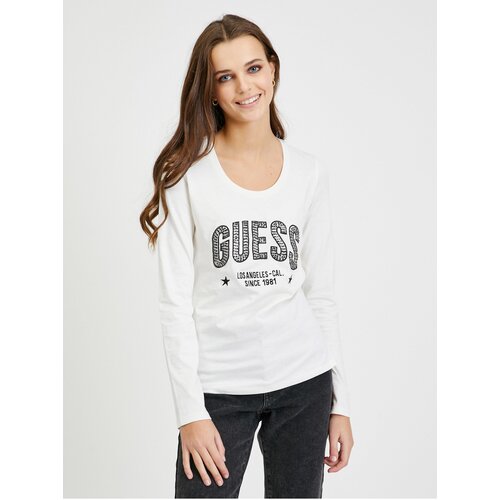 Guess White Women's Long Sleeve T-Shirt Mirela - Women Cijene