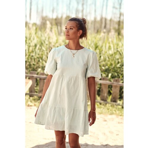 Fasardi Summer dress tied at the back, mint Slike