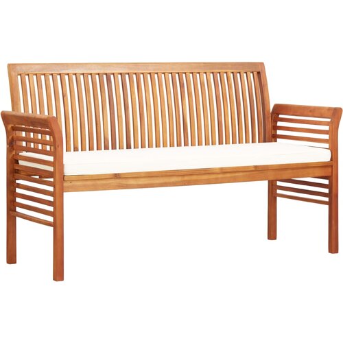 The Living Store Vrtna klop za 3 osebe z blazino 150 cm trden akacijev les - Vrtna Klop, (21465403) Slike