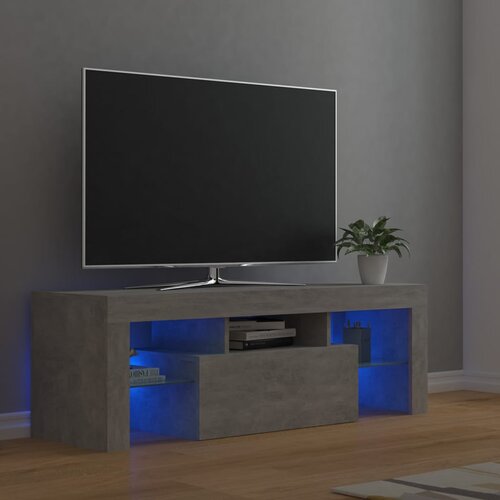 The Living Store TV omarica z LED lučkami betonsko siva 120x35x40 cm - TV Omarica, (21376086) Slike