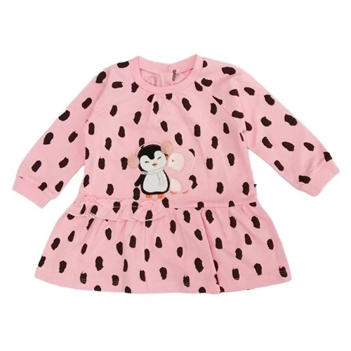 Vrabac Haljina za bebe sa motivom pingvina 7174, Roze Cene