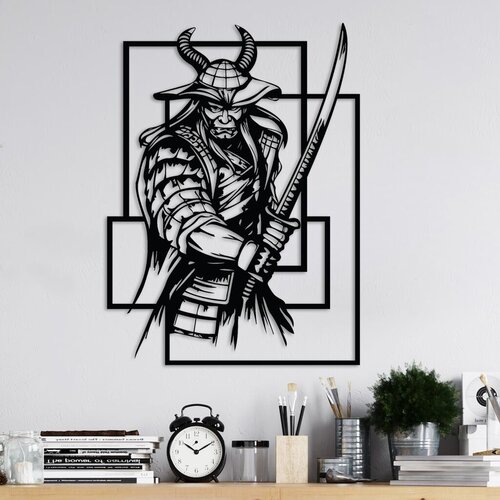 Wallity zidna dekoracija samurai, 41 x 55 cm, crna Cene