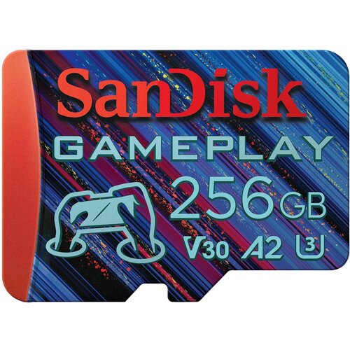 San Disk GamePlay microSDXC UHS-I Card, 256GB Gaming microSDXC, 190MB/s, 130MB/s W, UHS-I, V30, U3, C10, RPD1 Cene