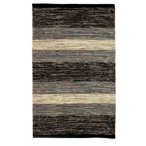 Webtappeti crno-sivi pamučni tepih Happy, 55 x 180 cm