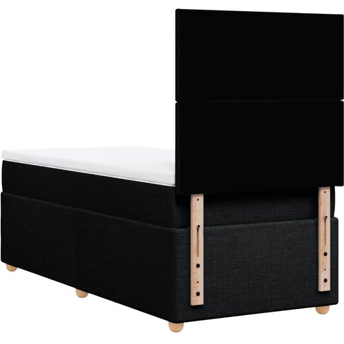 Box spring krevet s madracem crni 80 x 200 cm od tkanine Slike