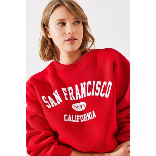 Bianco Lucci Women's Triple Thread Raised San Francisco Printed Sweatshirt MBHS006 Cene