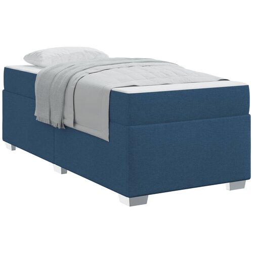 vidaXL Konstrukcija postelje z vzmetnico Modra 100 x 200 cm blago, (5000127868) Cene