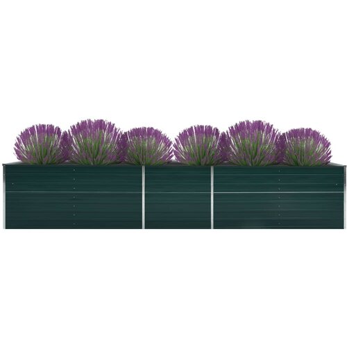 vidaXL Visoka greda pocinkano jeklo 400x80x77 cm zelena Cene