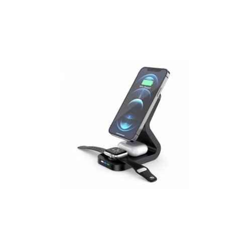  Bežični punjač B-16 3u1 Magsafe za iPhone,Airpods,Apple Watch 15W crni Cene