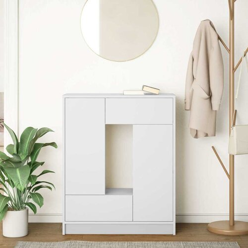  Komoda s ladicama i vratima bijela 73x31x90 cm Slike