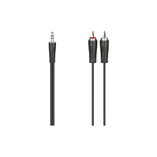 Hama 00200721 utičnica / Cinch audio priključni kabel [1x 3,5 mm banana utikač - 2x muški cinch konektor] 5 m crna