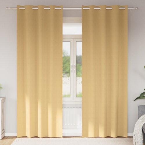 vidaXL Zavese z zavesami 2 pcs Bež 260 x 140 cm Poliester Cene