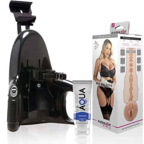 Fleshlight - MIA MALKOVA VAGINA LVL UP + UNIVERSAL LAUNCH + AQUA QUALITY LUBRICANT 50 ML