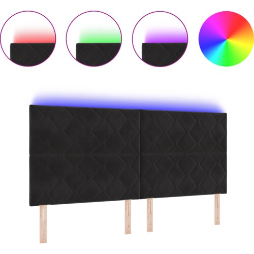  LED uzglavlje - Crno dijamantskih blokova - 200 cm - Bar&amp;scaron;un Slike