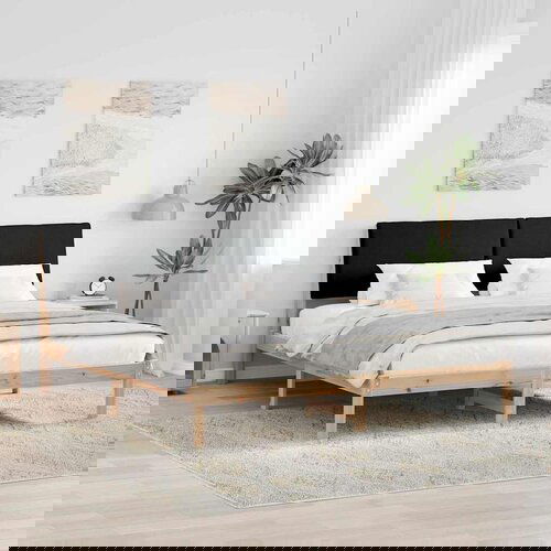 vidaXL Kovinska posteljna konstrukcija Rjava in črna 180 x 200 cm Cene