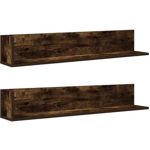 vidaXL Stenske police 2 kosa dim. hrast 100x16,5x16,5 cm inž. les Cene