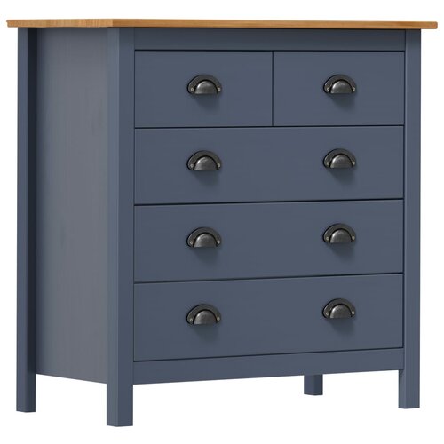 VidaXL Komoda Hill Range siva 79 x 40 x 80 cm od masivne borovine Slike
