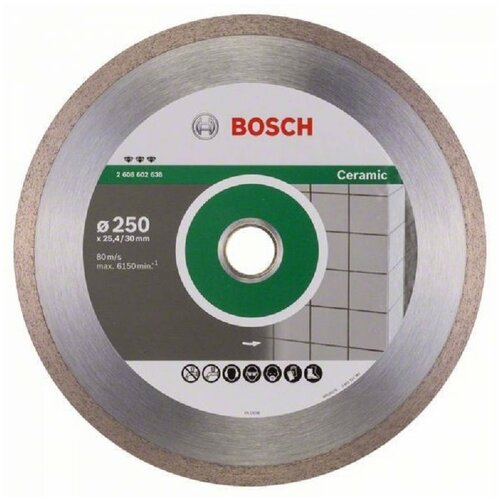 Bosch dijamantska rezna ploča best for ceramic 2608602638, 250 x 30/25,40 x 2,4 x 10 mm Slike