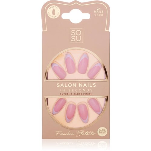SOSU Cosmetics Salon Nails umetni nohti odtenek Frenchie 24 kos Slike