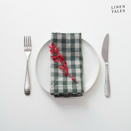 Linen Tales Laneni ubrusi u setu 2 kom 40x40 cm Forest Green Gingham &amp;ndash; Slike