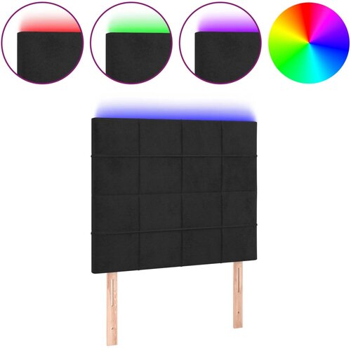 VidaXL LED posteljno vzglavje črno 90x5x118/128 cm žamet, (20794036) Slike