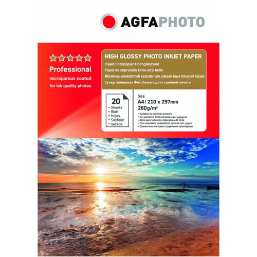 Agfaphoto Professional Photo Paper High Gloss 260 g A 4 20 Bl Slike