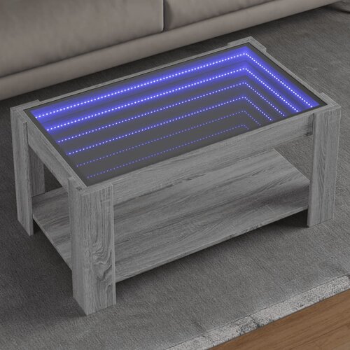 vidaXL Stolić za kavu LED boja hrasta 93x53x45 cm konstruirano drvo Cene