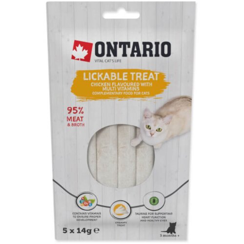 Ontario Cat posladek - pi&scaron;čanec/multivitamin, 5 x 14 g Cene