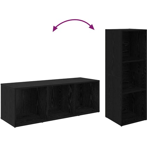  Set TV komoda Zidne 3 pcs Crni hrast 37 x 35 x 107 cm Slike