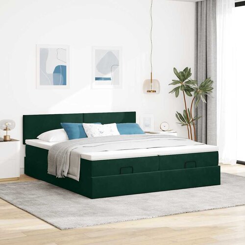  Krevet s od storage 2 kom. Tamnozelena 200 x 200 cm Velvet Slike
